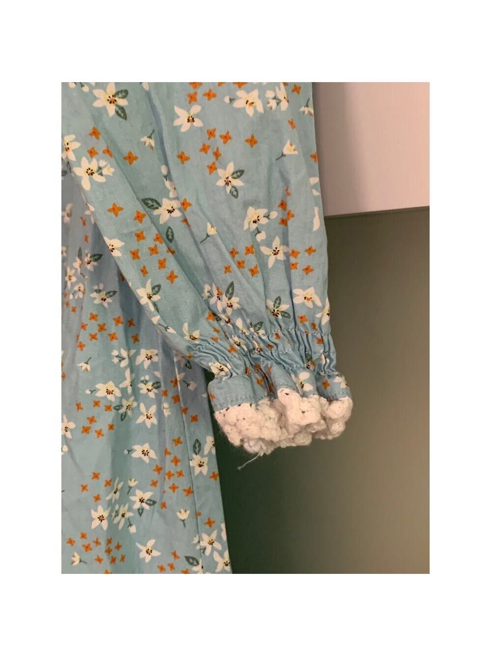 Vintage Floral Nightgown Dress Prairie Lace Modesty Puff Sleeve Maxi Multicolor - Picture 2 of 5
